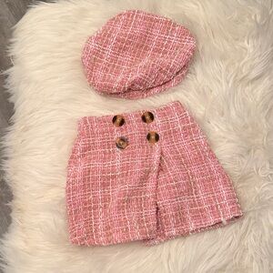 Pink Tweed Women Shorts